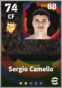 Sergio Camello eFootball 2026 player card — 74 OVR CF
