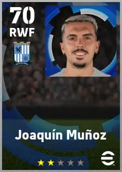 Joaquin Munoz eFootball 2026 player card — 70 OVR RWF