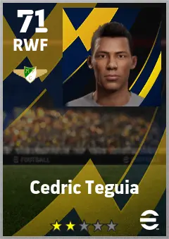 Cedric Teguia eFootball 2026 player card — 71 OVR RWF