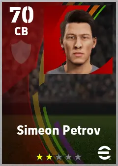 Simeon Petrov eFootball 2026 player card — 70 OVR CB