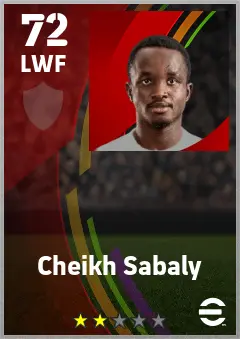 Cheikh Sabaly eFootball 2026 player card — 72 OVR LWF