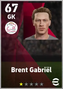 Brent Gabriel eFootball 2026 player card — 67 OVR GK