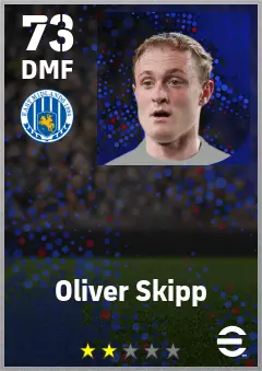 Oliver Skipp eFootball 2026 player card — 73 OVR DMF