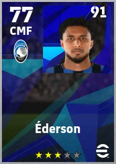 Ederson eFootball 2026 player card — 77 OVR CMF