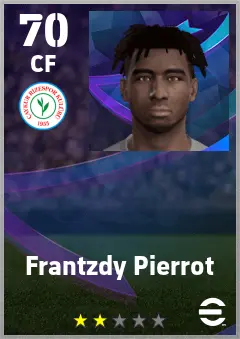 Frantzdy Pierrot eFootball 2026 player card — 70 OVR CF