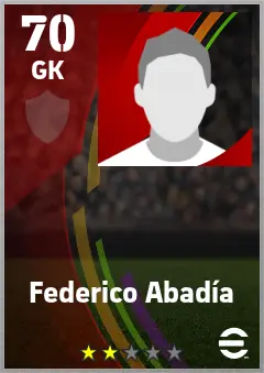 Federico Abadia eFootball 2026 player card — 70 OVR GK