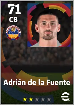Adrian de la Fuente eFootball 2026 player card — 71 OVR CB