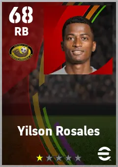Yilson Rosales eFootball 2026 player card — 68 OVR RB