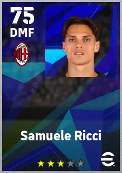 Samuele Ricci eFootball 2026 player card — 75 OVR DMF