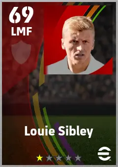 Louie Sibley eFootball 2026 player card — 69 OVR LMF