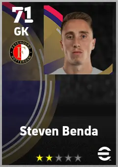 Steven Benda eFootball 2026 player card — 71 OVR GK