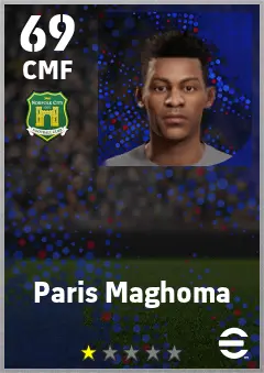 Paris Maghoma eFootball 2026 player card — 69 OVR CMF