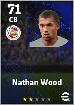 Nathan Wood eFootball 2026 player card — 71 OVR CB