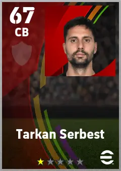 Tarkan Serbest eFootball 2026 player card — 67 OVR CB