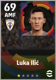 Luka Ilic eFootball 2026 player card — 69 OVR AMF