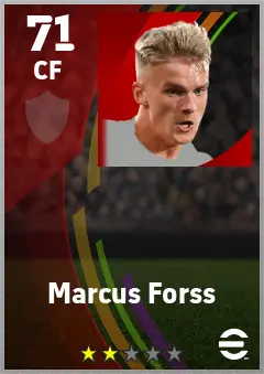 Marcus Forss eFootball 2026 player card — 71 OVR CF