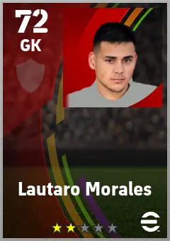 Lautaro Morales eFootball 2026 player card — 72 OVR GK