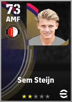 Sem Steijn eFootball 2026 player card — 73 OVR AMF