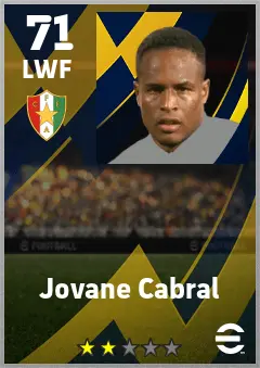 Jovane Cabral eFootball 2026 player card — 71 OVR LWF
