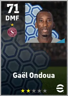 Gael Ondoua eFootball 2026 player card — 71 OVR DMF