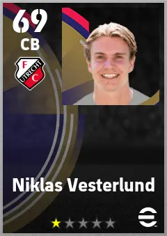 Niklas Vesterlund eFootball 2026 player card — 69 OVR CB