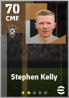 Stephen Kelly eFootball 2026 player card — 70 OVR CMF