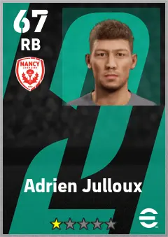 Adrien Julloux eFootball 2026 player card — 67 OVR RB