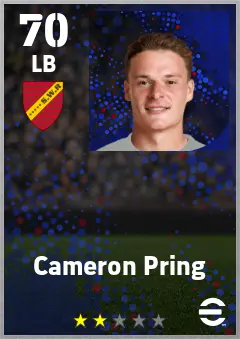 Cameron Pring eFootball 2026 player card — 70 OVR LB
