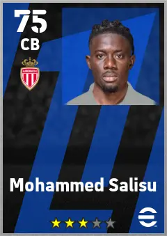Mohammed Salisu eFootball 2026 player card — 75 OVR CB