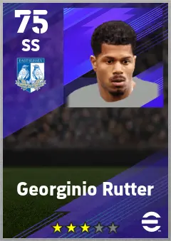 Georginio Rutter eFootball 2026 player card — 75 OVR SS