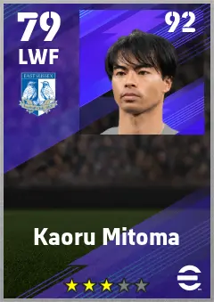Kaoru Mitoma eFootball 2026 player card — 79 OVR LWF