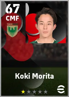 Koki Morita eFootball 2026 player card — 67 OVR CMF