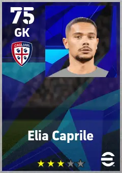 Elia Caprile eFootball 2026 player card — 75 OVR GK