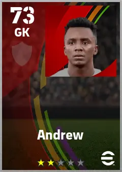Andrew eFootball 2026 player card — 73 OVR GK