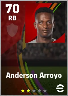Anderson Arroyo eFootball 2026 player card — 70 OVR RB