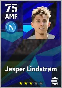 Jesper Lindstrom eFootball 2026 player card, 75 OVR AMF
