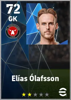 Elias Olafsson eFootball 2026 player card — 72 OVR GK
