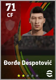 Dorde Despotovic eFootball 2026 player card — 71 OVR CF
