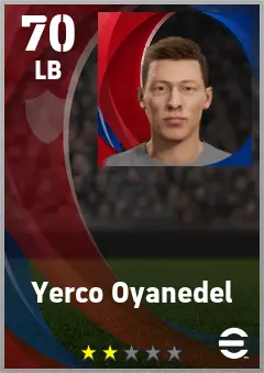 Yerco Oyanedel eFootball 2026 player card — 70 OVR LB