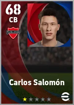 Carlos Salomon eFootball 2026 player card — 68 OVR CB