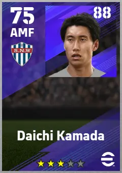 Daichi Kamada eFootball 2026 player card — 75 OVR AMF