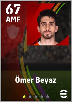 Omer Beyaz eFootball 2026 player card — 67 OVR AMF