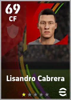 Lisandro Cabrera eFootball 2026 player card — 69 OVR CF