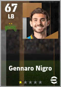 Gennaro Nigro eFootball 2026 player card — 67 OVR LB