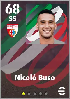 Nicolo Buso eFootball 2026 player card — 68 OVR SS