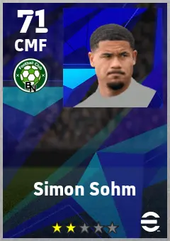 Simon Sohm eFootball 2026 player card — 71 OVR CMF