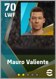 Mauro Valiente eFootball 2026 player card — 70 OVR LWF