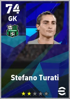 Stefano Turati eFootball 2026 player card — 74 OVR GK