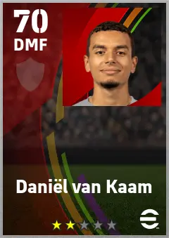 Daniel van Kaam eFootball 2026 player card — 70 OVR DMF