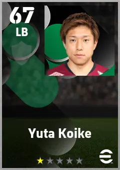 Yuta Koike eFootball 2026 player card — 67 OVR LB